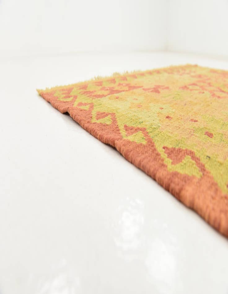 Detail image of  3' 3 x 4' 10  Hand Woven Kilim Waziri Wool Rug