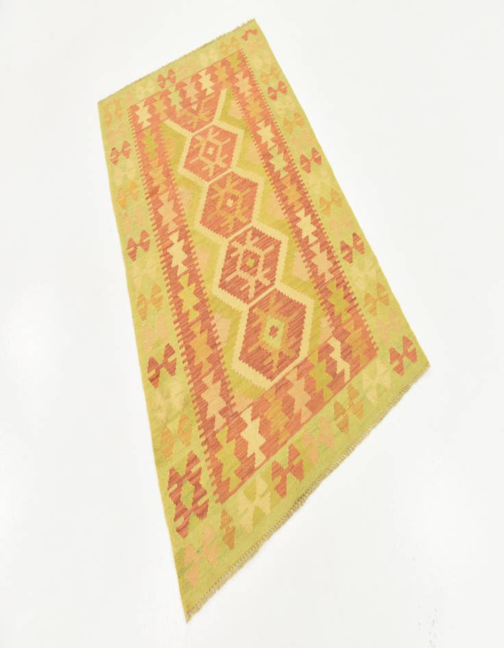 Detail image of  3' 3 x 5'  Hand Woven Kilim Waziri Wool Rug