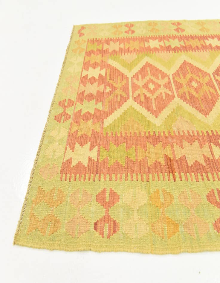 Detail image of  3' 3 x 5'  Hand Woven Kilim Waziri Wool Rug