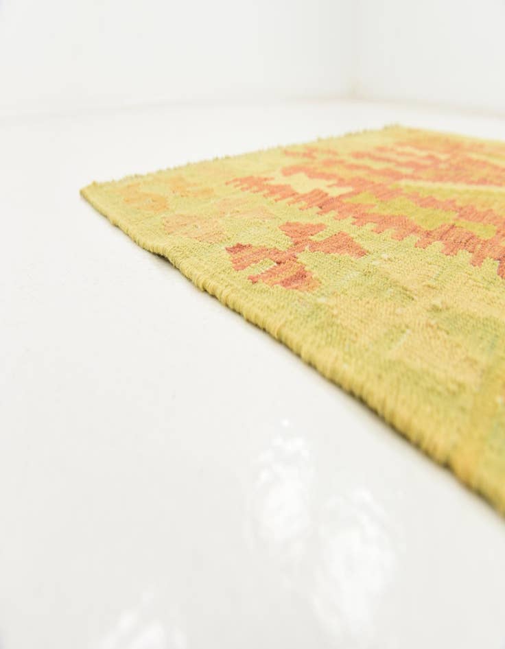 Detail image of  3' 3 x 5'  Hand Woven Kilim Waziri Wool Rug