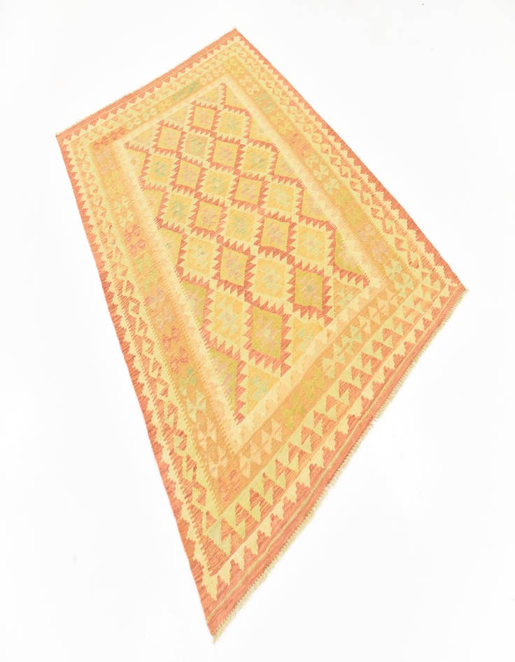 Detail image of  4' 10 x 6' 8  Hand Woven Kilim Waziri Wool Rug