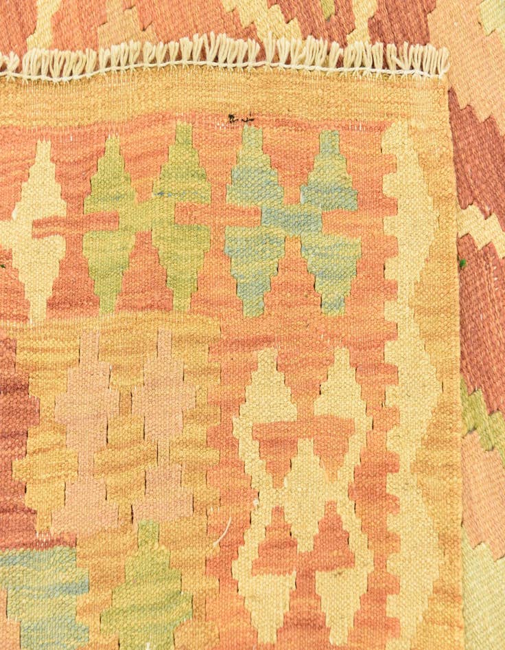 Detail image of  4' 8 x 6' 6  Hand Woven Kilim Waziri Wool Rug