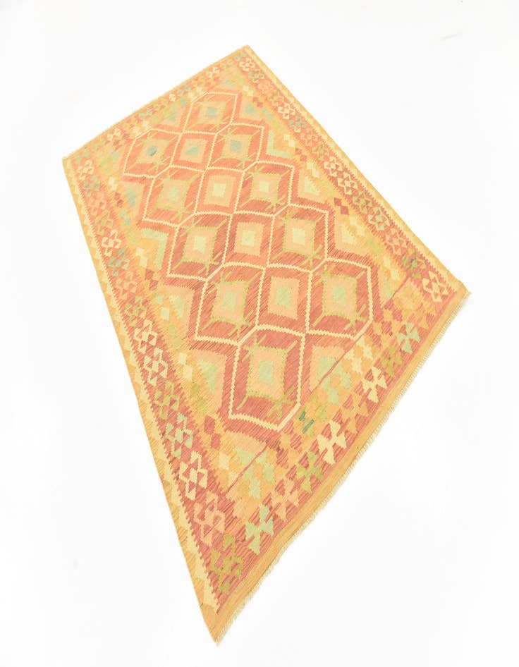 Detail image of  4' 8 x 6' 6  Hand Woven Kilim Waziri Wool Rug