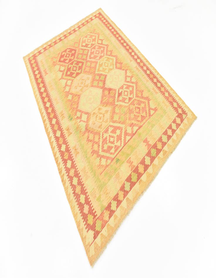 Detail image of  4' 9 x 6' 6  Hand Woven Kilim Waziri Wool Rug