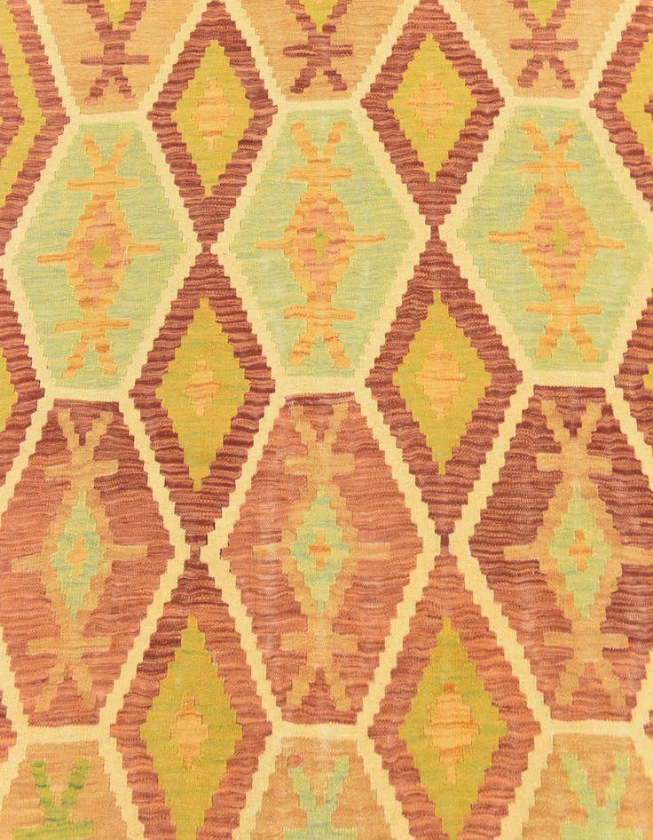 Detail image of  4' 10 x 6' 5  Hand Woven Kilim Waziri Wool Rug