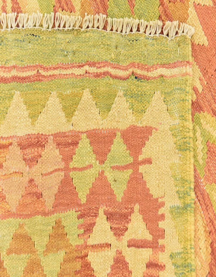 Detail image of  3' 8 x 6'  Hand Woven Kilim Waziri Wool Rug