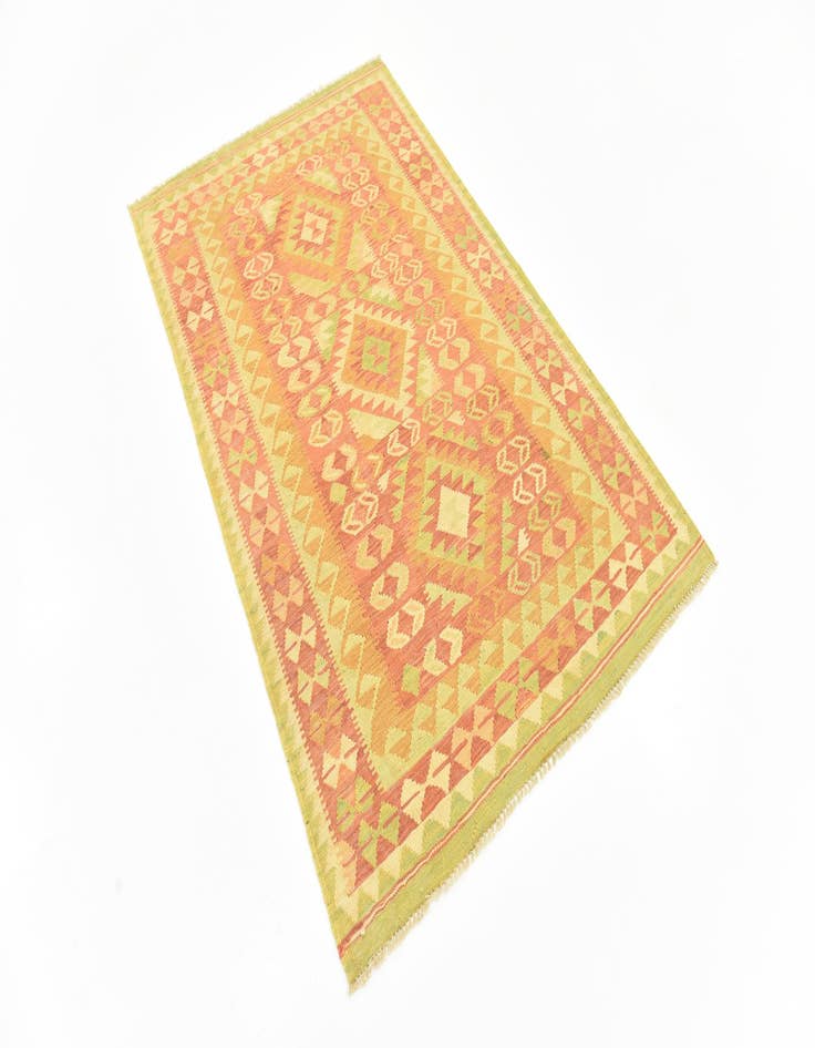 Detail image of  3' 8 x 6'  Hand Woven Kilim Waziri Wool Rug