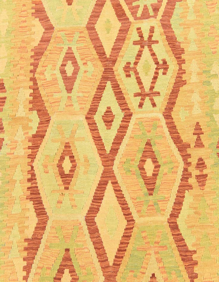Detail image of  4' 2 x 6' 2  Hand Woven Kilim Waziri Wool Rug