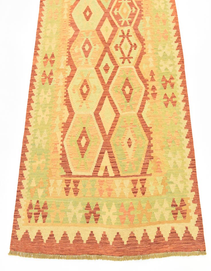 Detail image of  4' 2 x 6' 2  Hand Woven Kilim Waziri Wool Rug