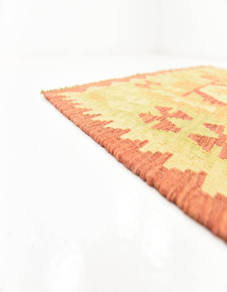 Detail image of  4' 2 x 6' 2  Hand Woven Kilim Waziri Wool Rug