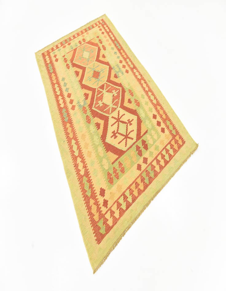 Detail image of  4' x 6' 3  Hand Woven Kilim Waziri Wool Rug