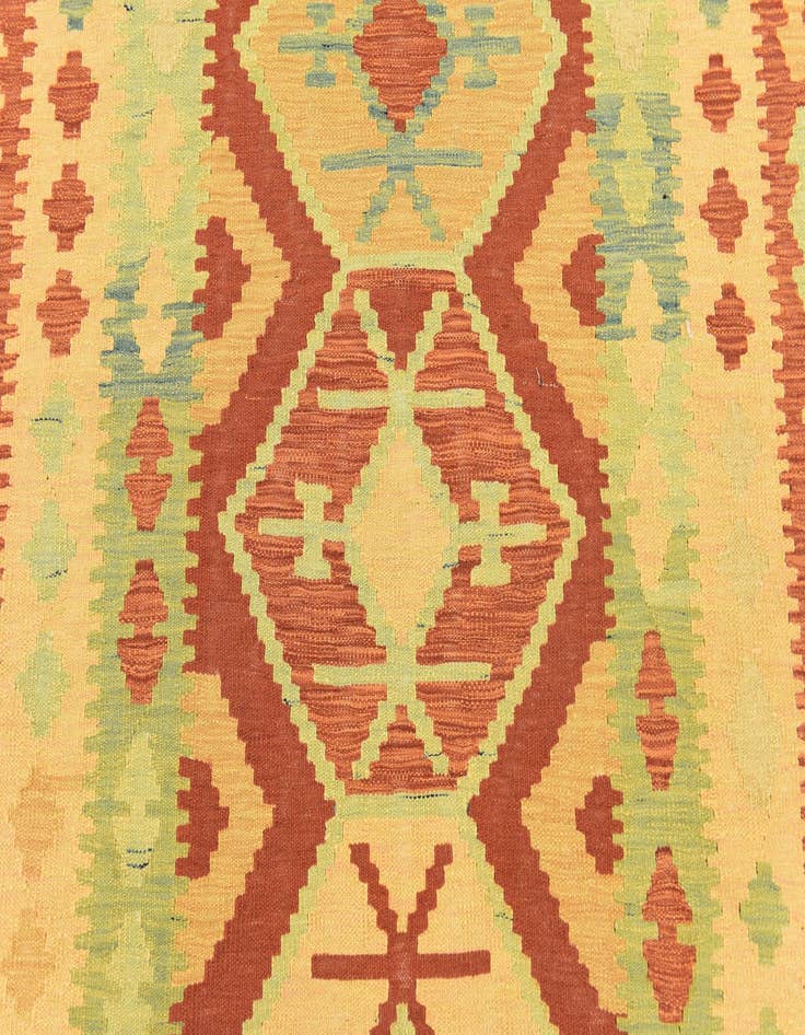 Detail image of  4' x 6' 3  Hand Woven Kilim Waziri Wool Rug