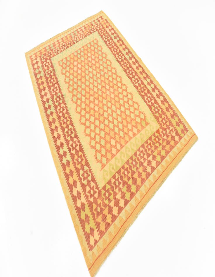 Detail image of  4' 7 x 6' 6  Hand Woven Kilim Waziri Wool Rug