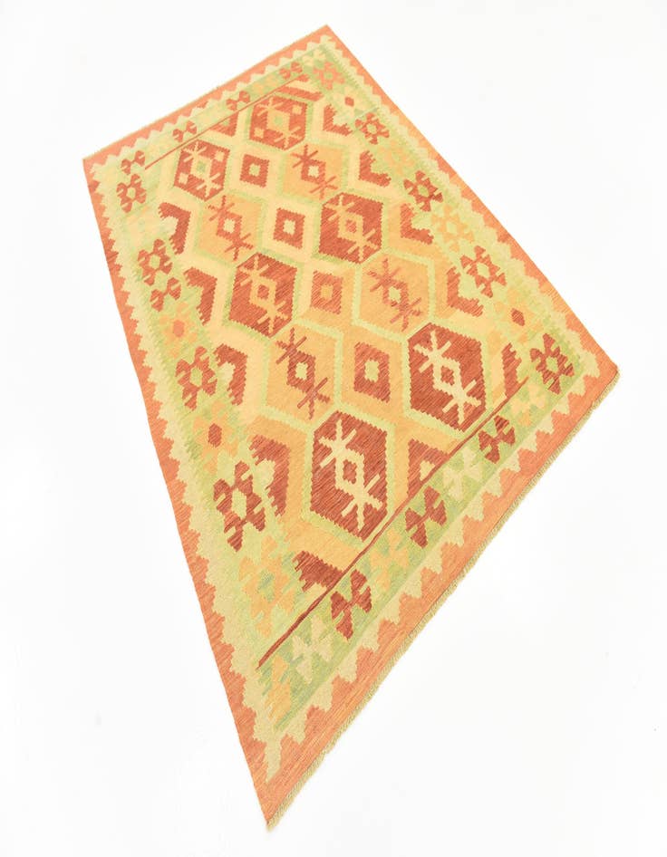 Detail image of  5' x 6' 6  Hand Woven Kilim Waziri Wool Rug