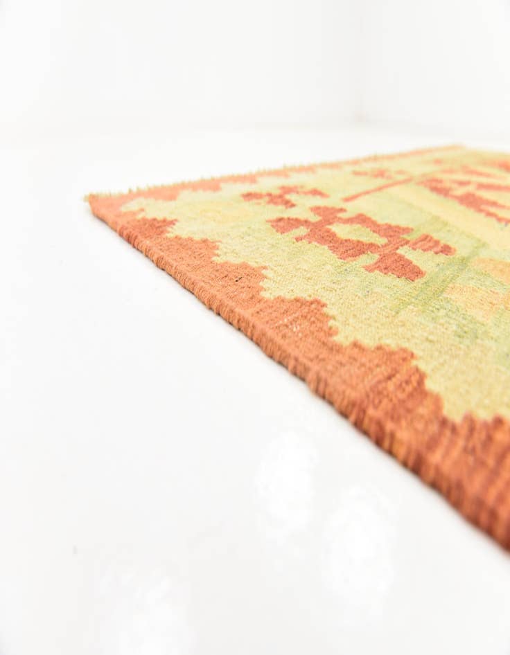 Detail image of  5' x 6' 6  Hand Woven Kilim Waziri Wool Rug