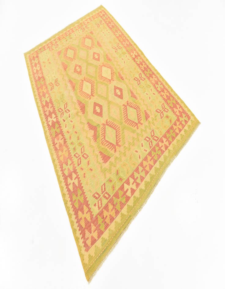 Detail image of  4' 8 x 6' 7  Hand Woven Kilim Waziri Wool Rug