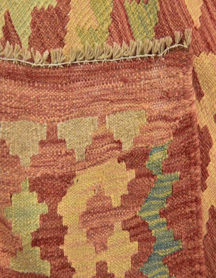 Detail image of  3' 7 x 5'  Hand Woven Kilim Waziri Wool Rug