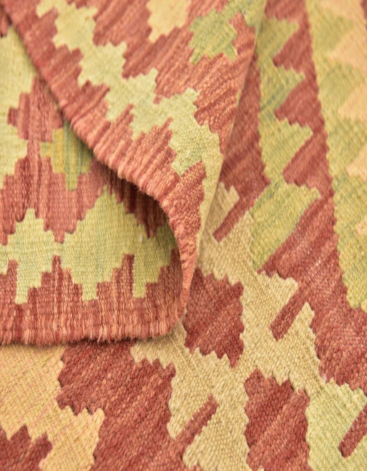 Detail image of  3' 7 x 5'  Hand Woven Kilim Waziri Wool Rug