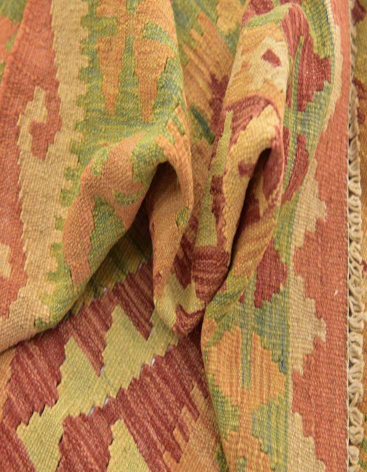 Detail image of  3' 2 x 5'  Hand Woven Kilim Waziri Wool Rug