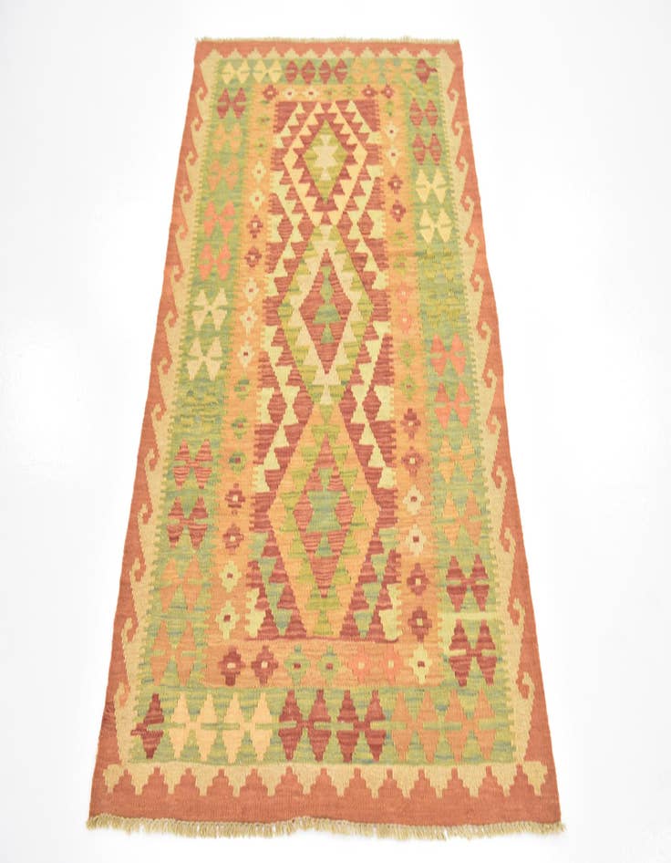 Detail image of  3' 2 x 5'  Hand Woven Kilim Waziri Wool Rug