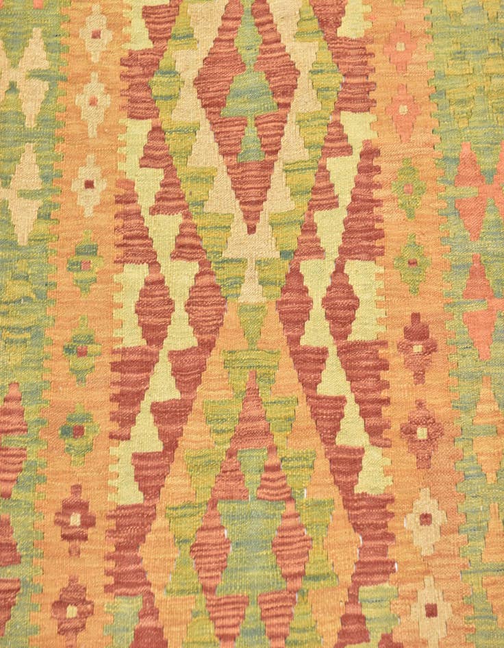 Detail image of  3' 2 x 5'  Hand Woven Kilim Waziri Wool Rug