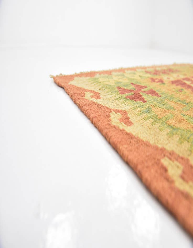 Detail image of  3' 2 x 5'  Hand Woven Kilim Waziri Wool Rug