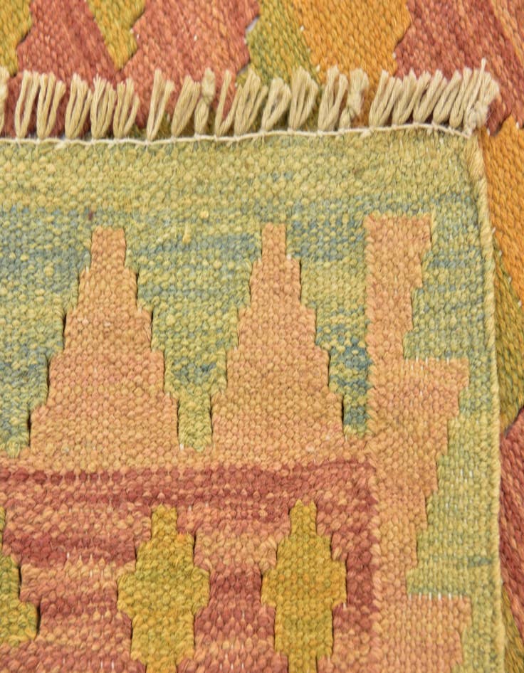 Detail image of  3' x 5' 2  Hand Woven Kilim Waziri Wool Rug