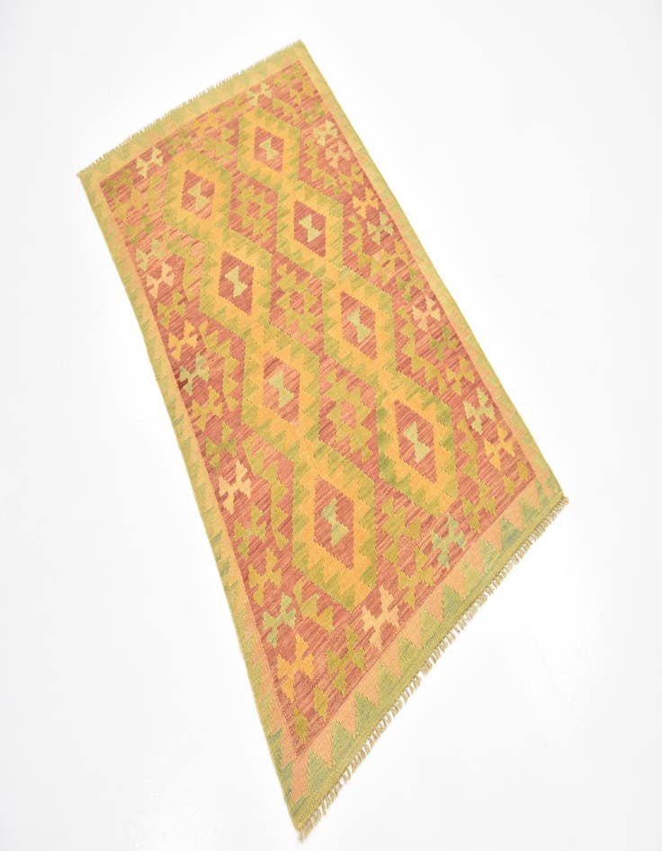 Detail image of  3' x 5' 2  Hand Woven Kilim Waziri Wool Rug