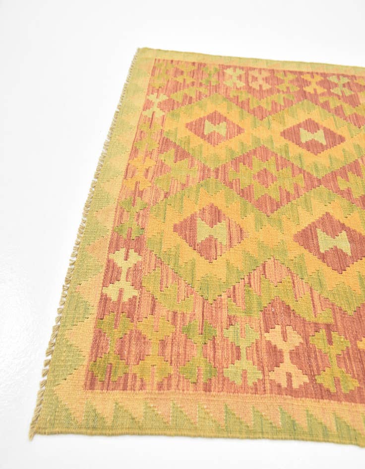 Detail image of  3' x 5' 2  Hand Woven Kilim Waziri Wool Rug