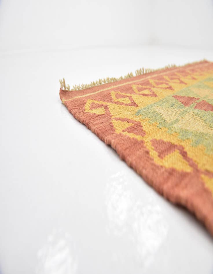 Detail image of  3' x 5' 4  Hand Woven Kilim Waziri Wool Rug