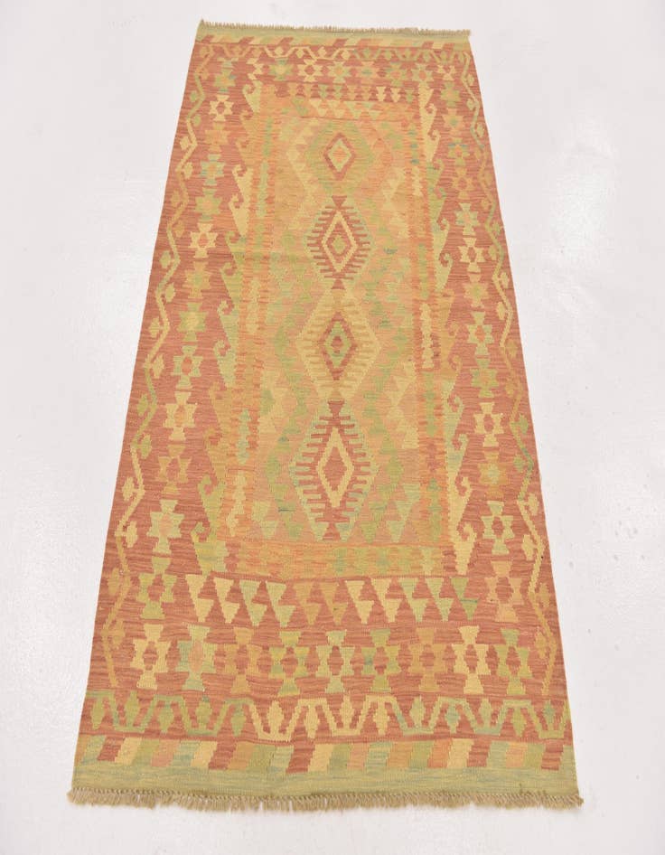 Detail image of  3' 4 x 5' 2  Hand Woven Kilim Waziri Wool Rug