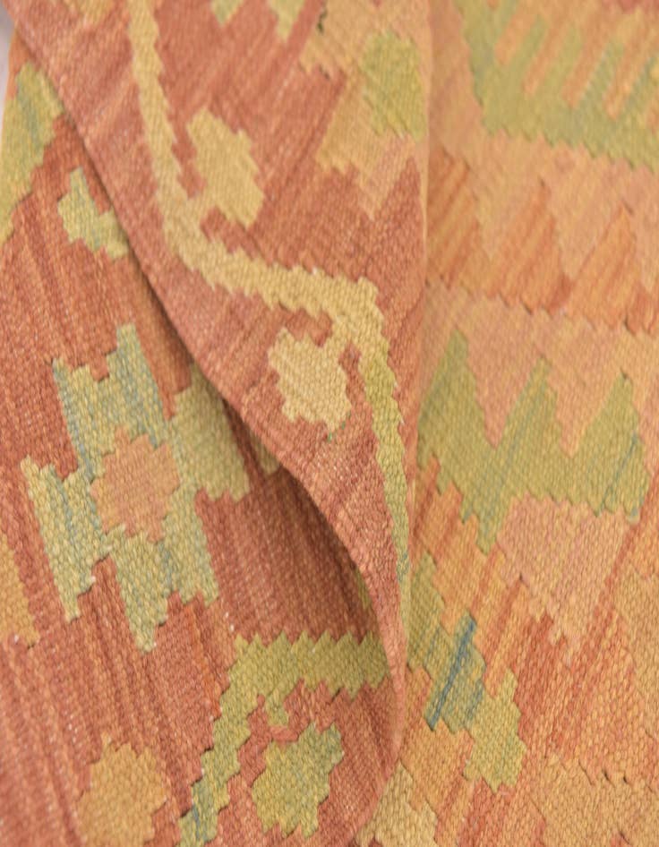 Detail image of  3' 4 x 5' 2  Hand Woven Kilim Waziri Wool Rug