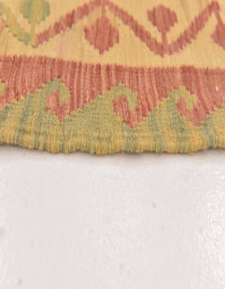 Detail image of  3' 4 x 5' 2  Hand Woven Kilim Waziri Wool Rug