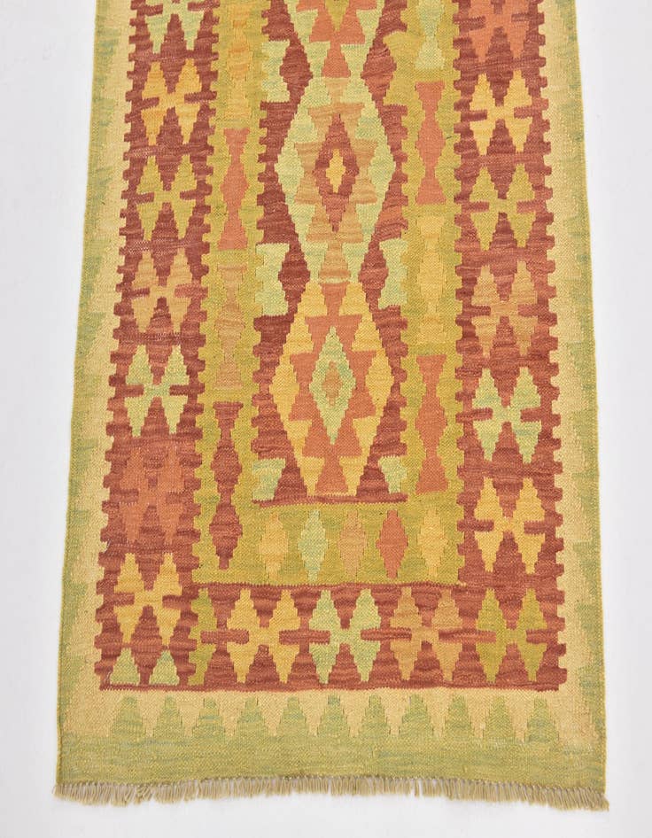 Detail image of  2' 8 x 4' 9  Hand Woven Kilim Waziri Wool Rug