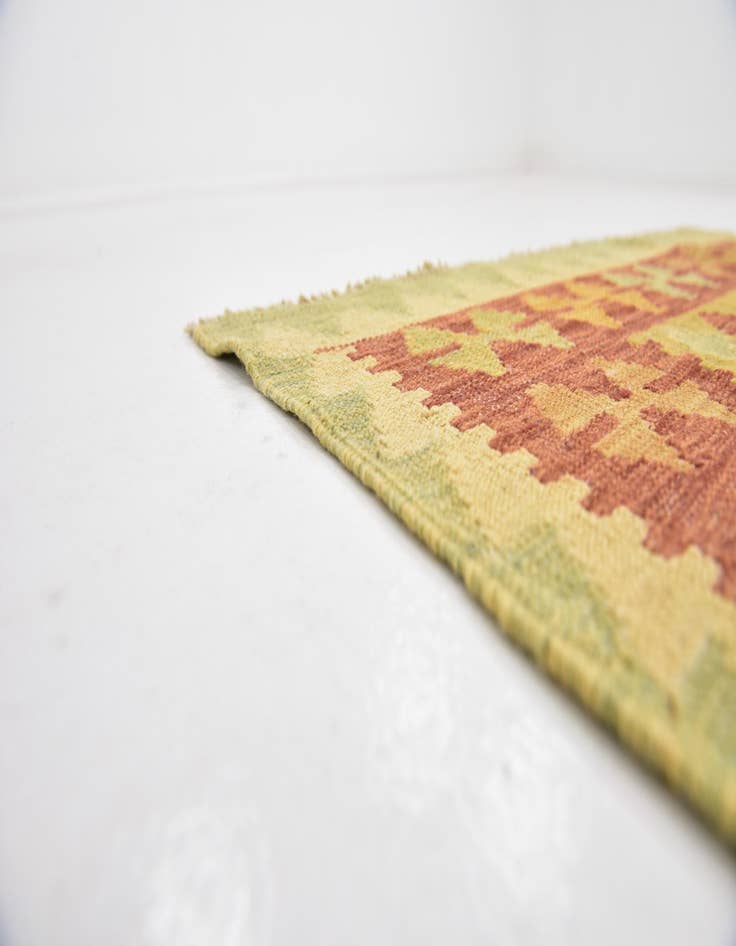 Detail image of  2' 8 x 4' 9  Hand Woven Kilim Waziri Wool Rug