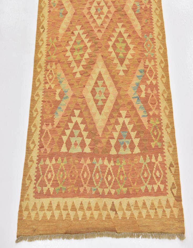 Detail image of  2' 9 x 4'  Hand Woven Kilim Waziri Wool Rug