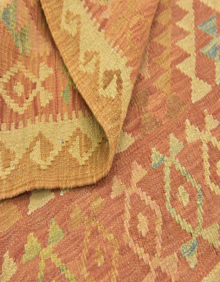 Detail image of  2' 9 x 4'  Hand Woven Kilim Waziri Wool Rug