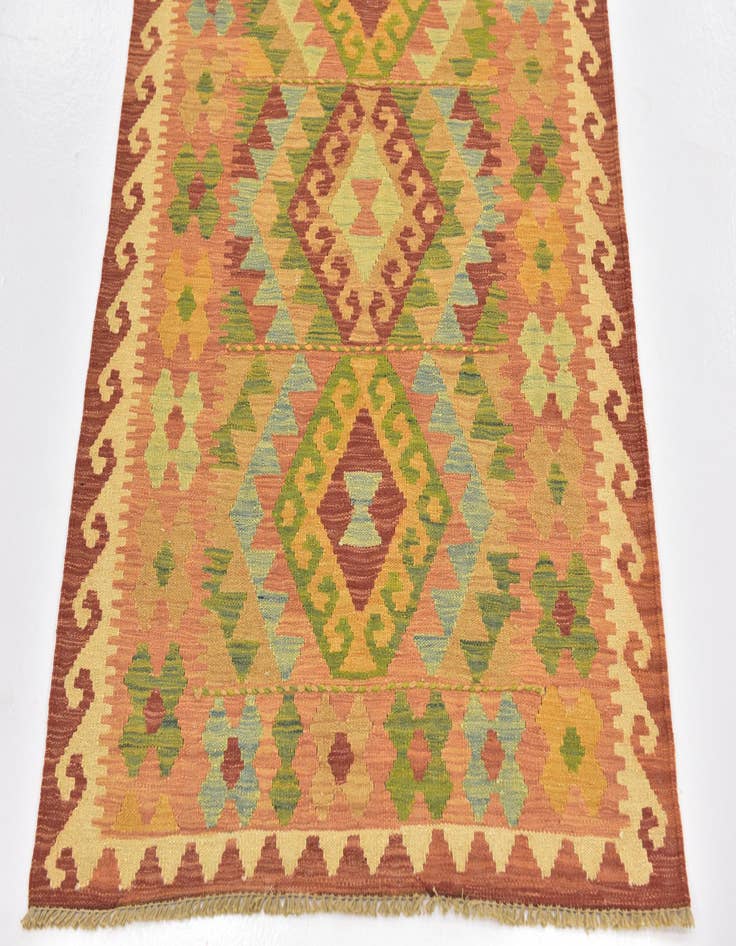 Detail image of  2' 10 x 4' 3  Hand Woven Kilim Waziri Wool Rug