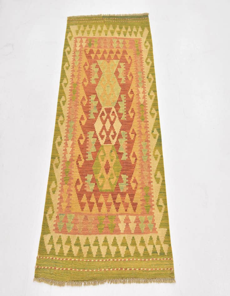 Detail image of  2' 7 x 4' 4  Hand Woven Kilim Waziri Wool Rug