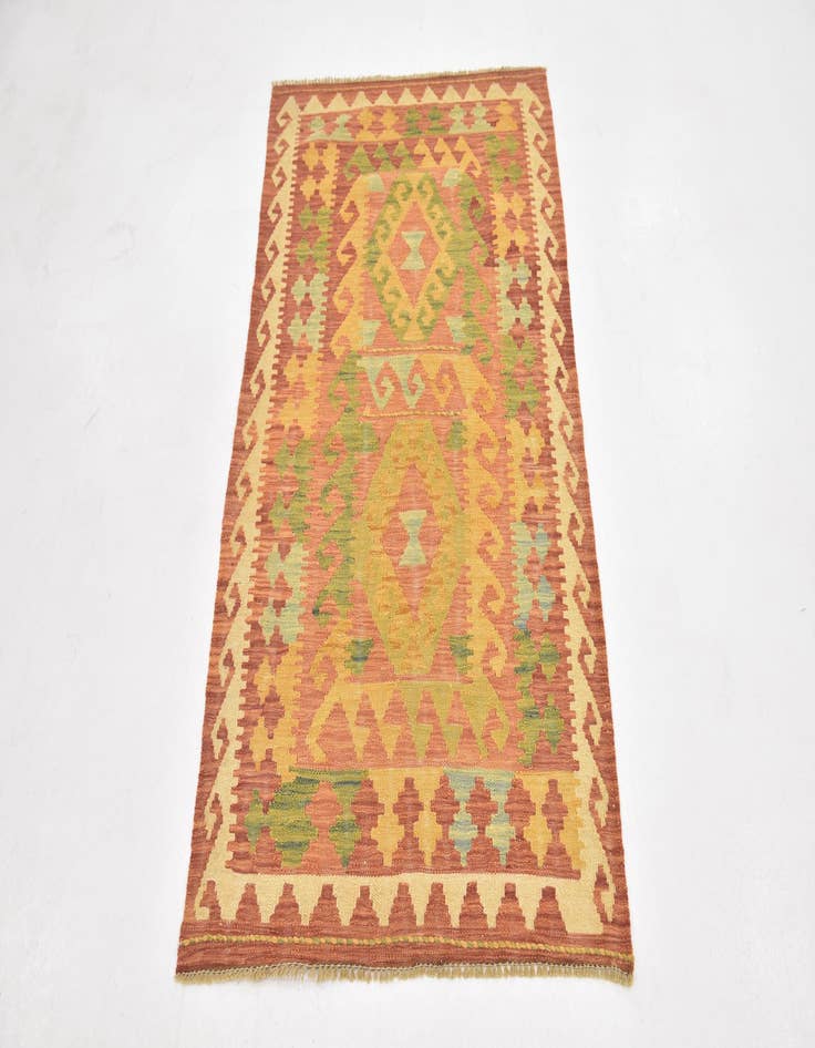 Detail image of  2' 10 x 4' 10  Hand Woven Kilim Waziri Wool Rug