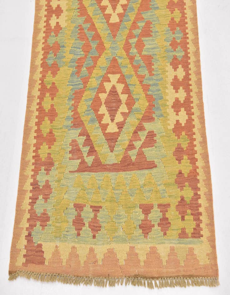 Detail image of  2' 8 x 4' 2  Hand Woven Kilim Waziri Wool Rug