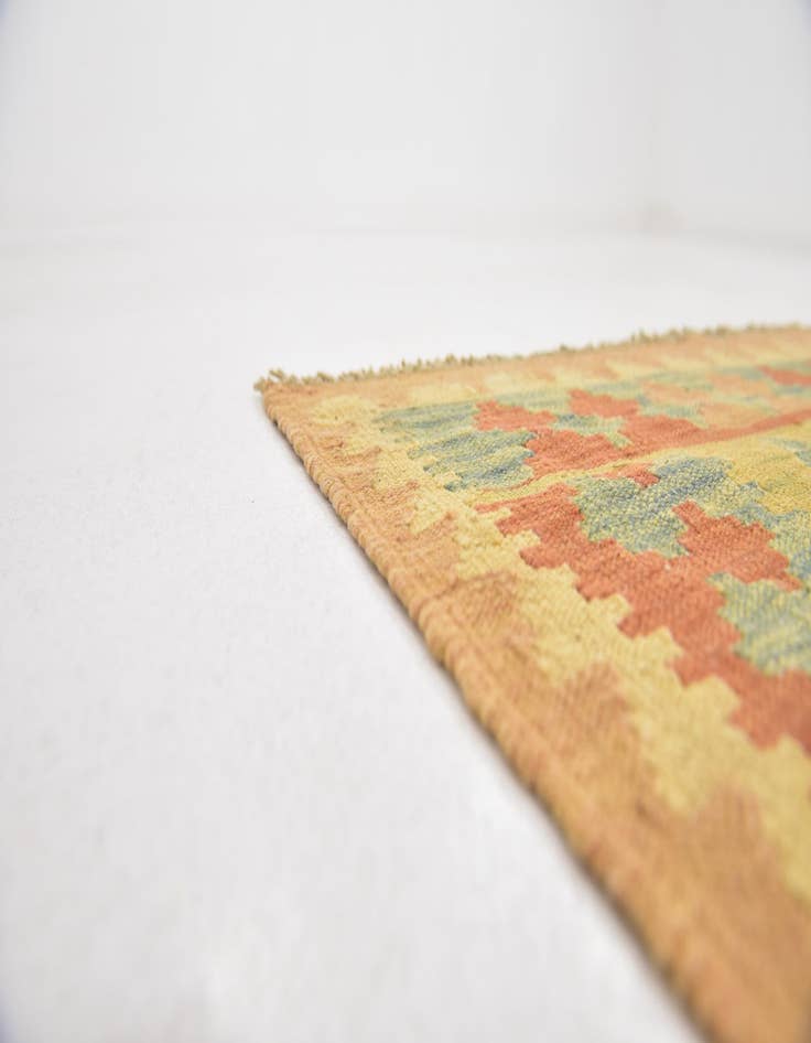 Detail image of  2' 8 x 4' 2  Hand Woven Kilim Waziri Wool Rug