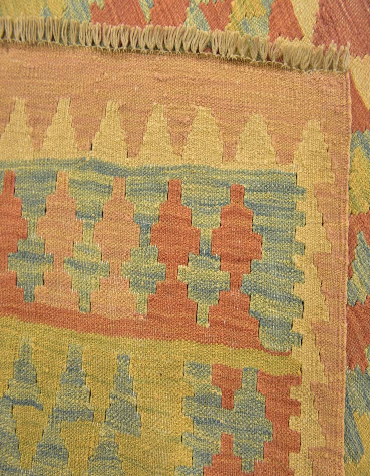 Detail image of  2' 8 x 4' 2  Hand Woven Kilim Waziri Wool Rug