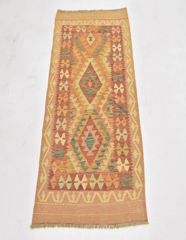 Detail image of  2' 7 x 4' 2  Hand Woven Kilim Waziri Wool Rug