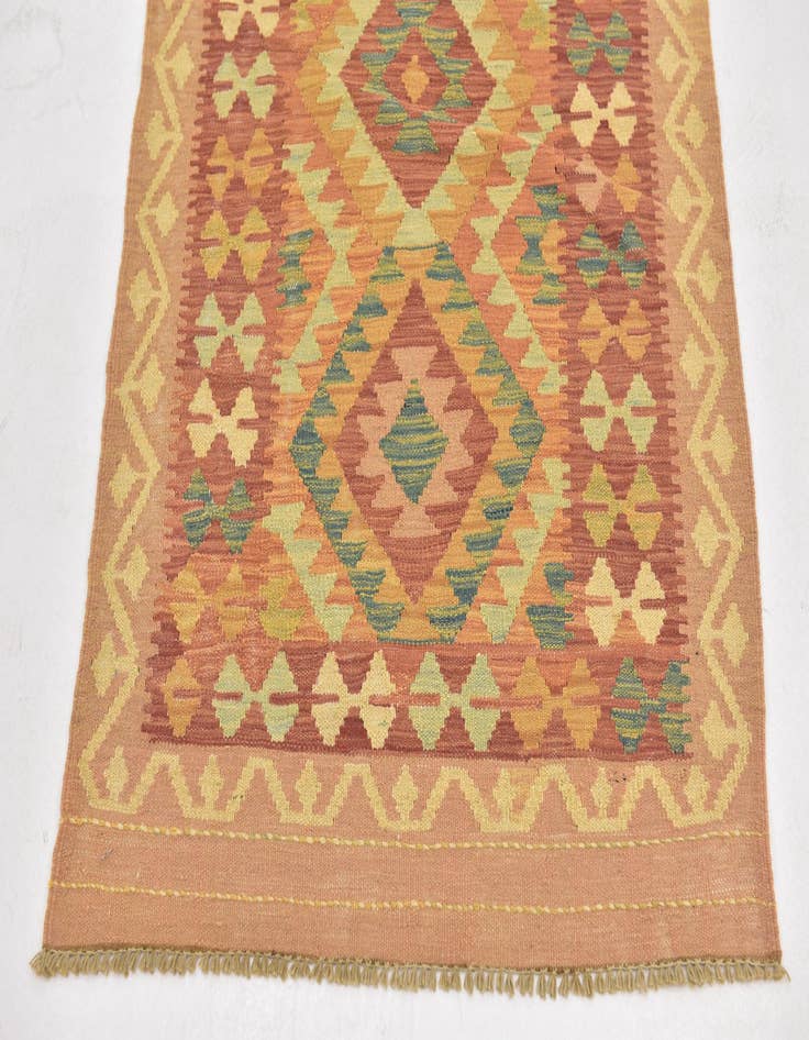 Detail image of  2' 7 x 4' 2  Hand Woven Kilim Waziri Wool Rug