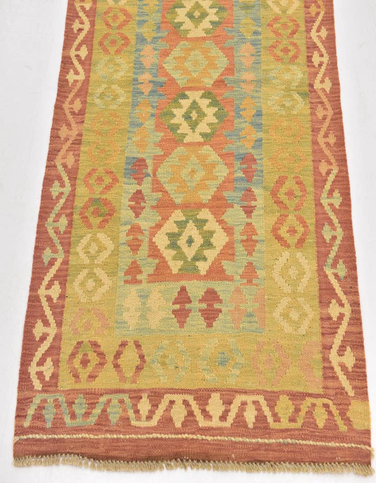 Detail image of  2' 9 x 4' 4  Hand Woven Kilim Waziri Wool Rug