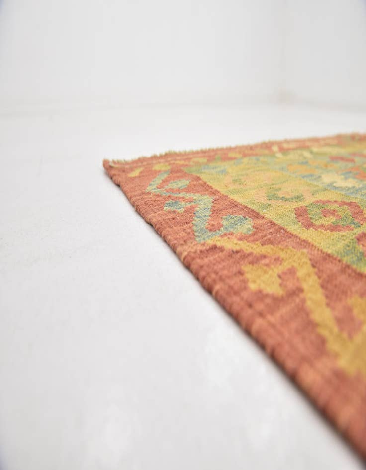 Detail image of  2' 9 x 4' 4  Hand Woven Kilim Waziri Wool Rug