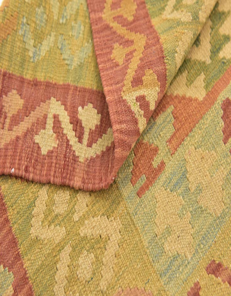 Detail image of  2' 9 x 4' 4  Hand Woven Kilim Waziri Wool Rug