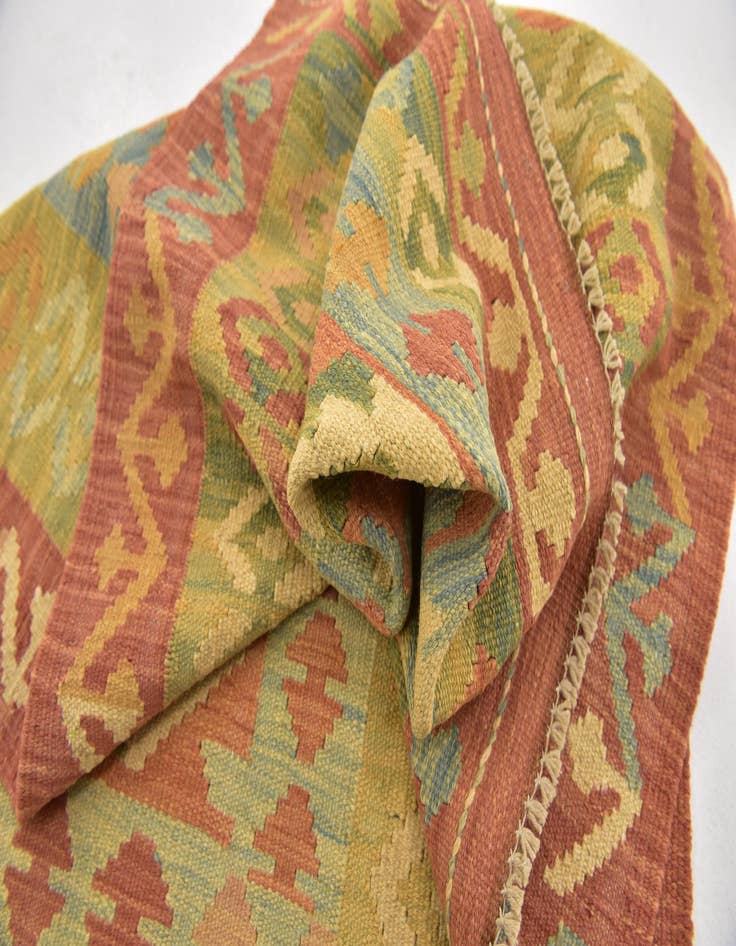 Detail image of  2' 9 x 4' 4  Hand Woven Kilim Waziri Wool Rug