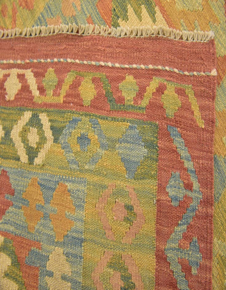 Detail image of  2' 9 x 4' 4  Hand Woven Kilim Waziri Wool Rug